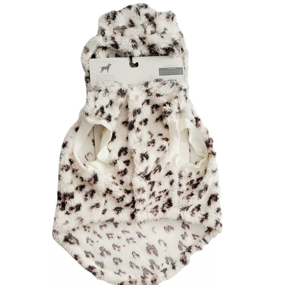 Pet Grayson Pup Sherpa animal print Cat/Dog sweater hoodie NWT